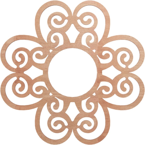 Ekena Millwork Cohen Wood Fretwork Pierced Ceiling Medallion, Cherry, 24"OD x 8 1/4"ID x 1/4"T CMWP24X24X0250COCH - main